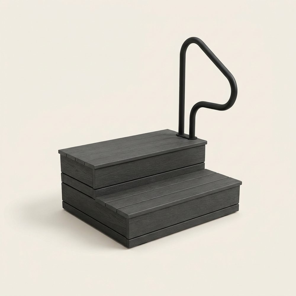 2-tier spa steps with handrail