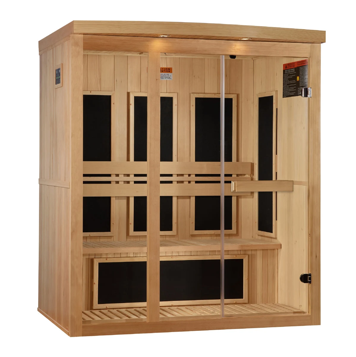 Fort Worth infrared sauna in natural hemlock