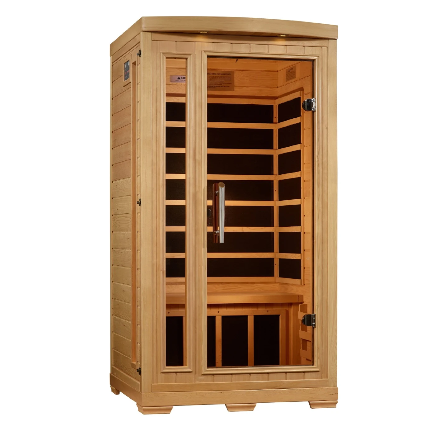 Amarillo infrared sauna in natural hemlock