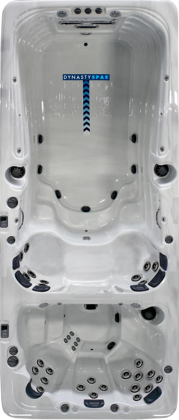 San Angelo dual zone swim spa seen from above